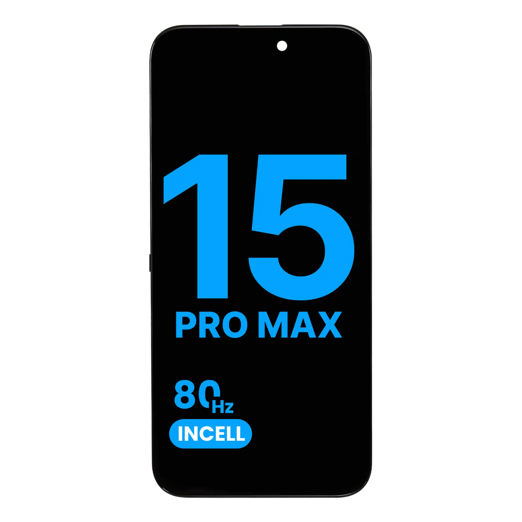 LCD-Display für iPhone 15 Pro Max (Aftermarket: AQ7 / Incell, 80 Hz)