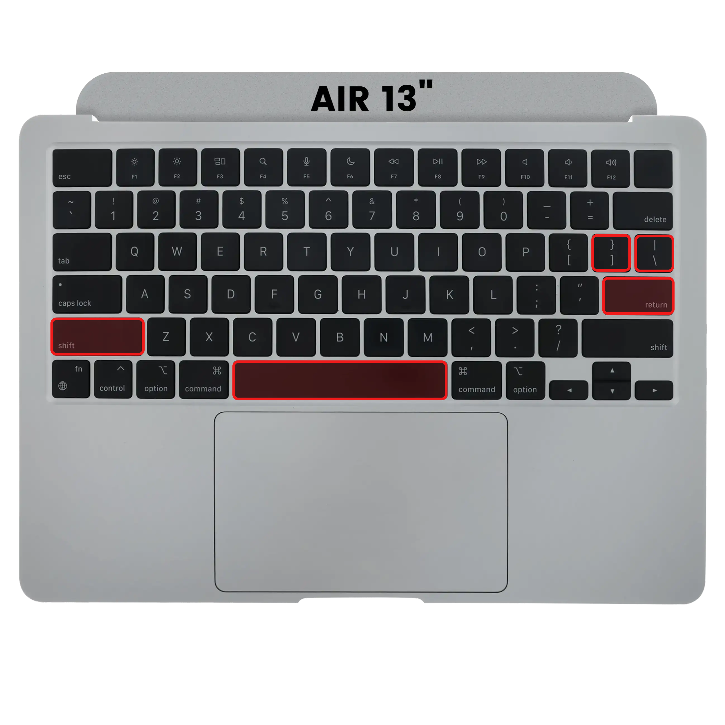 Top Case m. Tastatur f. MacBook Air 13" A2681 US Stufe A Starlight