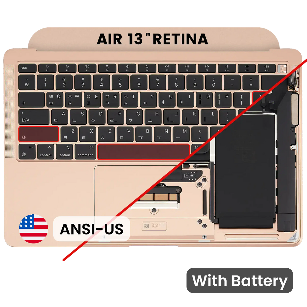 Top Case mit Akku and Keyboard (ANSI US) für MacBook Air 13" A2337 (2020) (gebrauchter OEM-Ausbau, Qualität B/C) (Rose Gold)