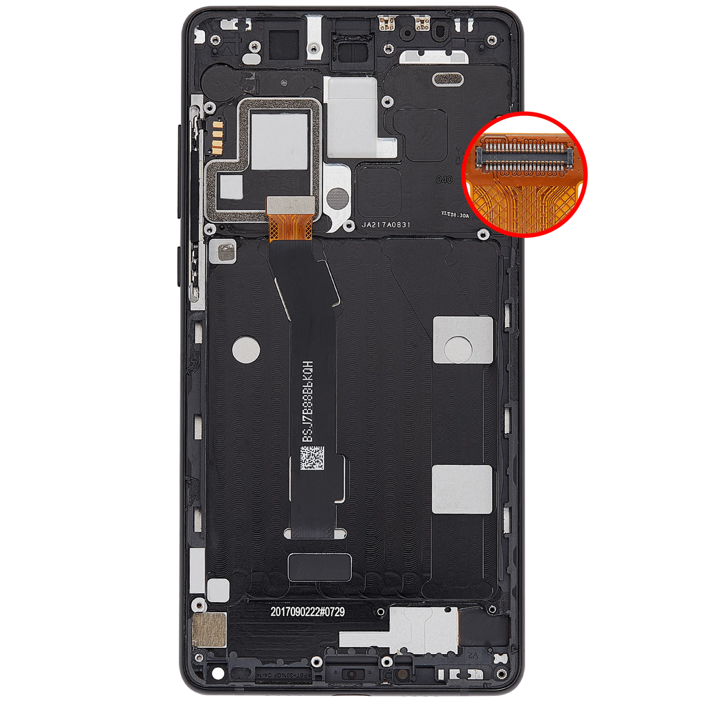 LCD-Display mit Rahmen für Xiaomi Mi Mix 2 (Aftermarket Plus) (Schwarz)