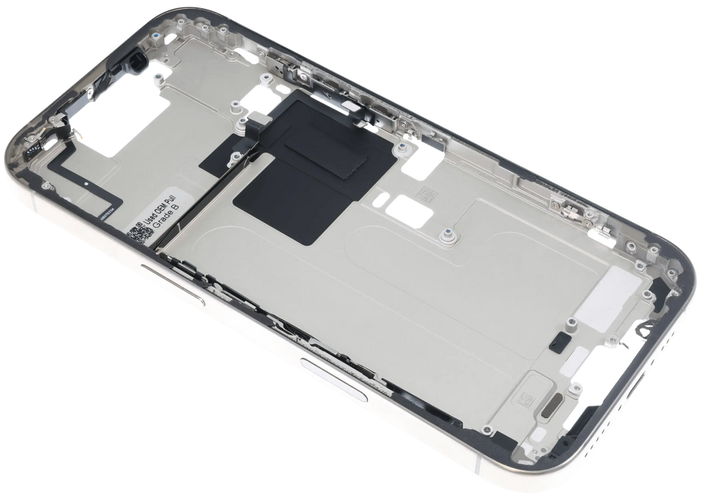 Midframe/Rahmen mit Small Parts für iPhone 16 Pro (US-Version) (gebrauchter OEM-Ausbau, Qualität C) (Natural Titanium)