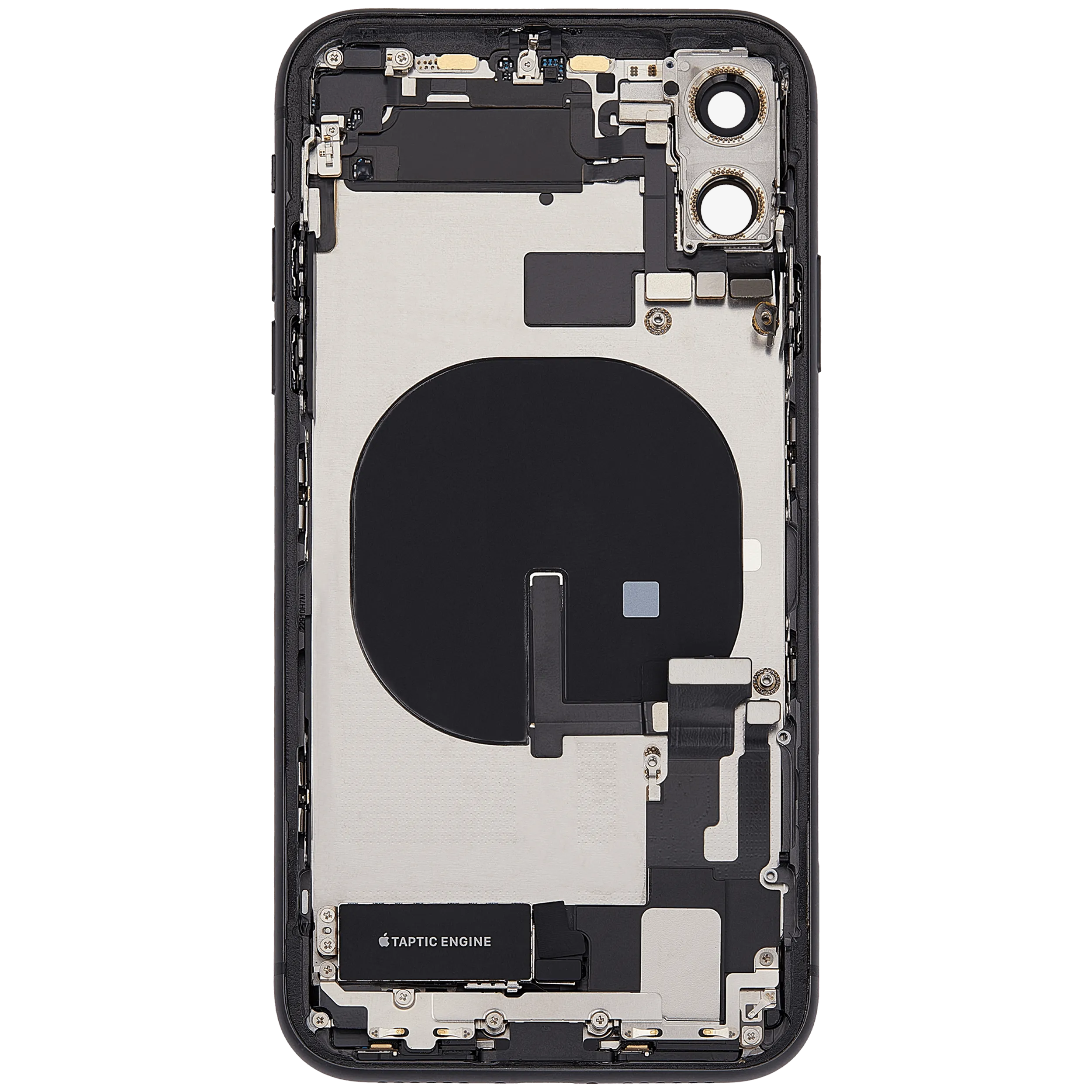 Backcover/Rahmen mit Ladebuchse Flex & Small Parts für iPhone 11 (gebrauchter OEM-Ausbau, Qualität B) (Schwarz)