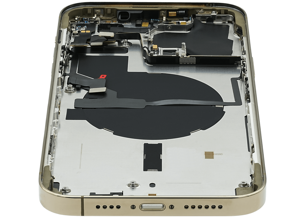 Backcover/Rahmen mit Small Parts für iPhone 14 Pro Max (EU / Global Version) (gebrauchter OEM-Ausbau, Qualität A) (Gold)