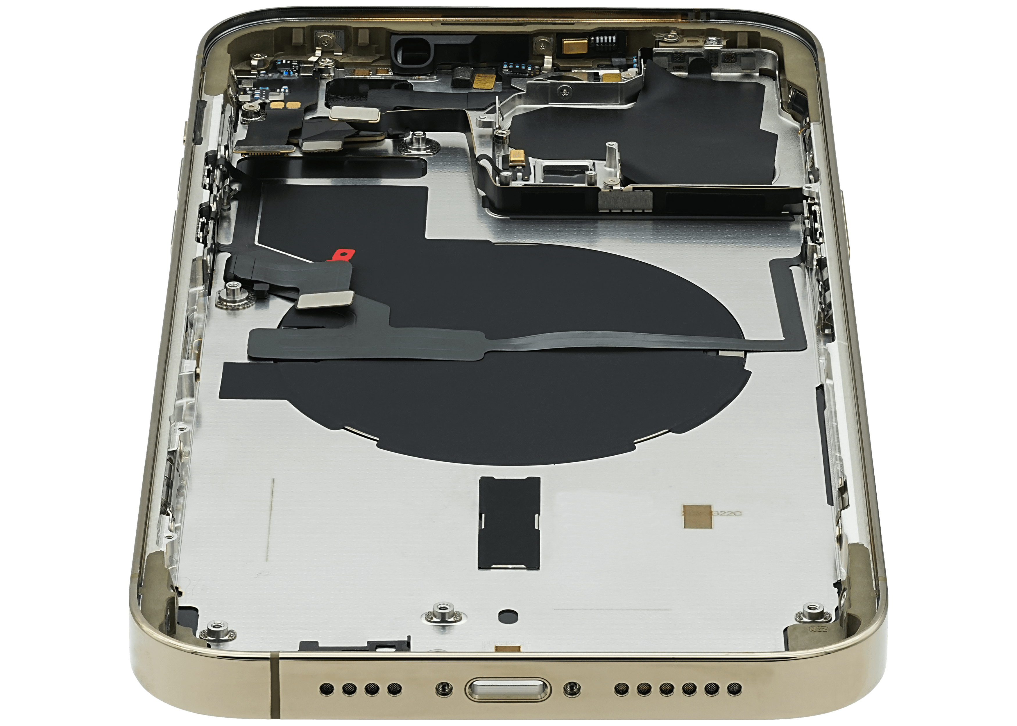 Backcover/Rahmen mit Small Parts für iPhone 14 Pro Max (EU / Global Version) (gebrauchter OEM-Ausbau, Qualität A) (Gold)