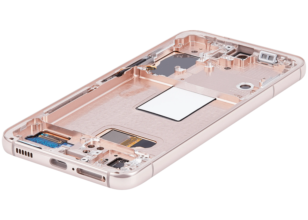 OLED-Display mit Rahmen für Samsung Galaxy S22 5G (US & International) (Aftermarket Plus) (Pink Gold)