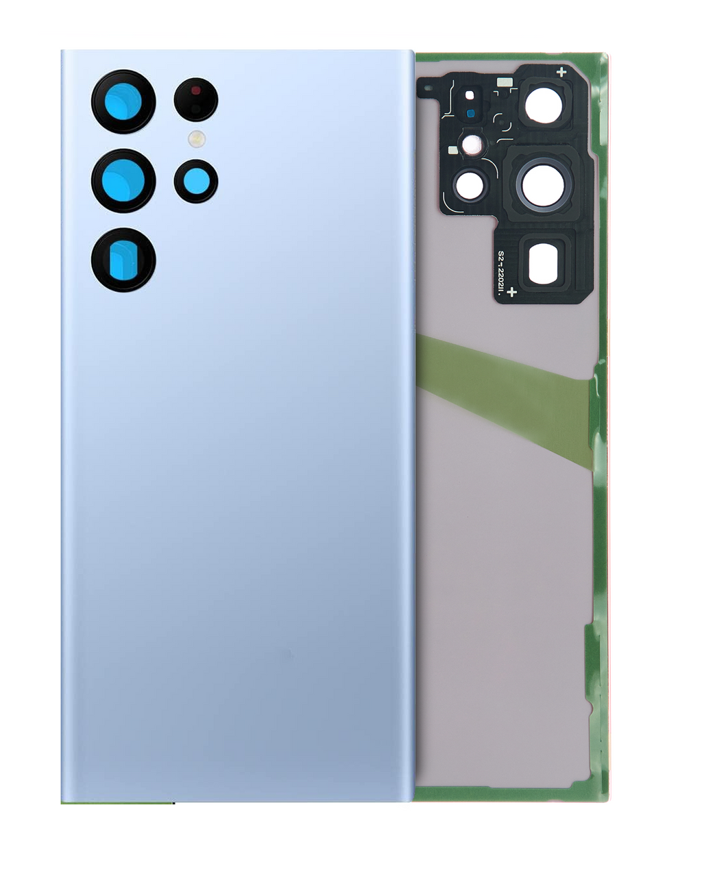 Backcover mit Kameralinse für Samsung Galaxy S22 Ultra (Service Pack) (Sky Blue)