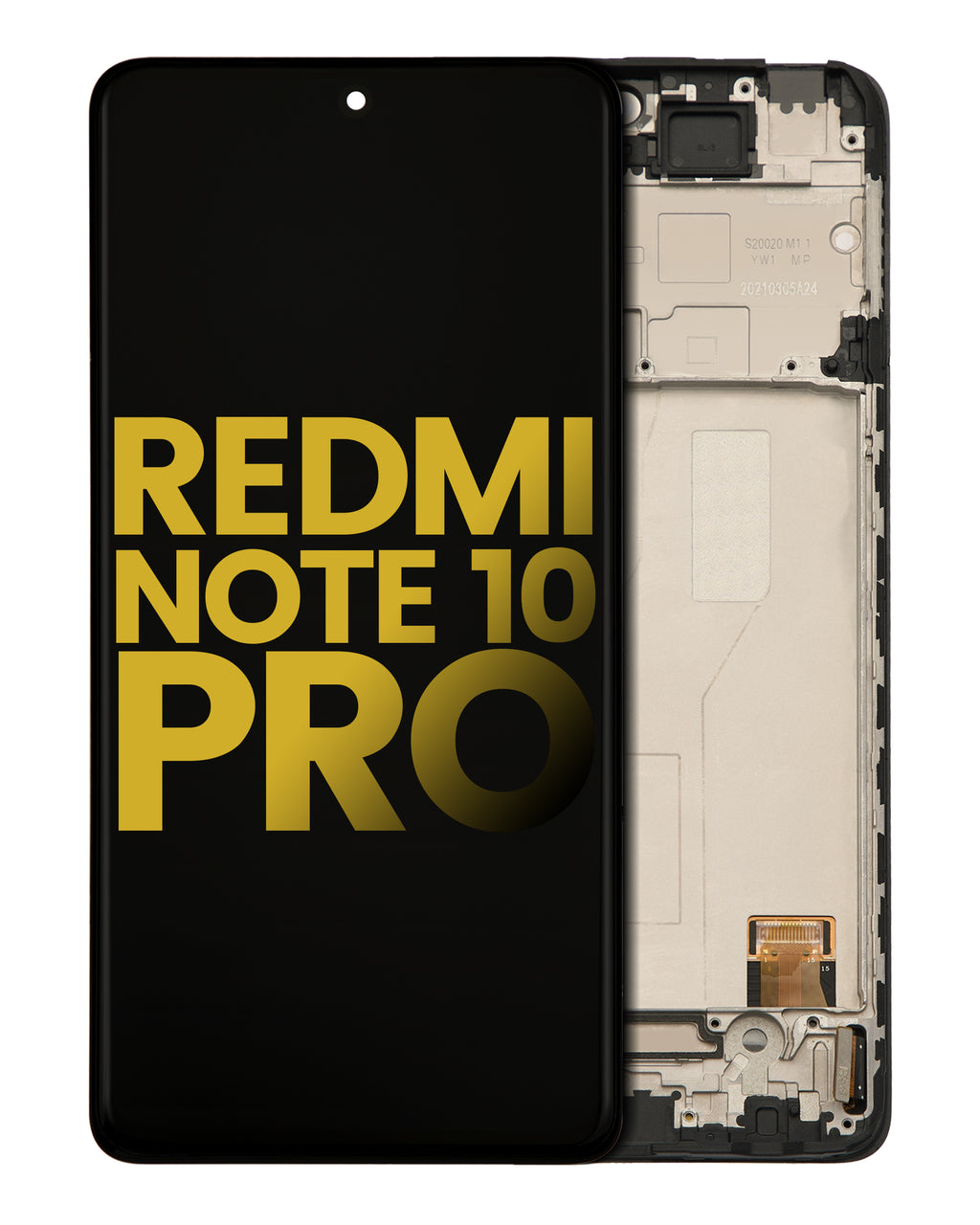 OLED-Display mit Rahmen f. Xiaomi Redmi Note 10 Pro/Max, Refurbished