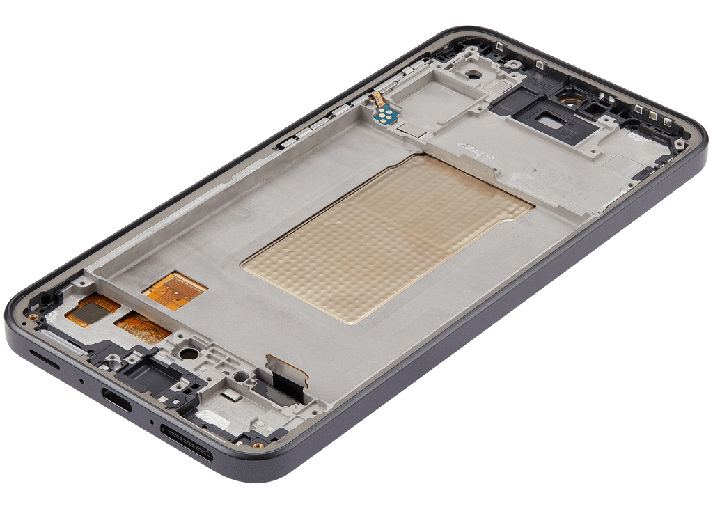 OLED-Display mit Rahmen für Samsung Galaxy A37 5G (A376 / 2026) (6.62") (Aftermarket Plus) (Charkoal)