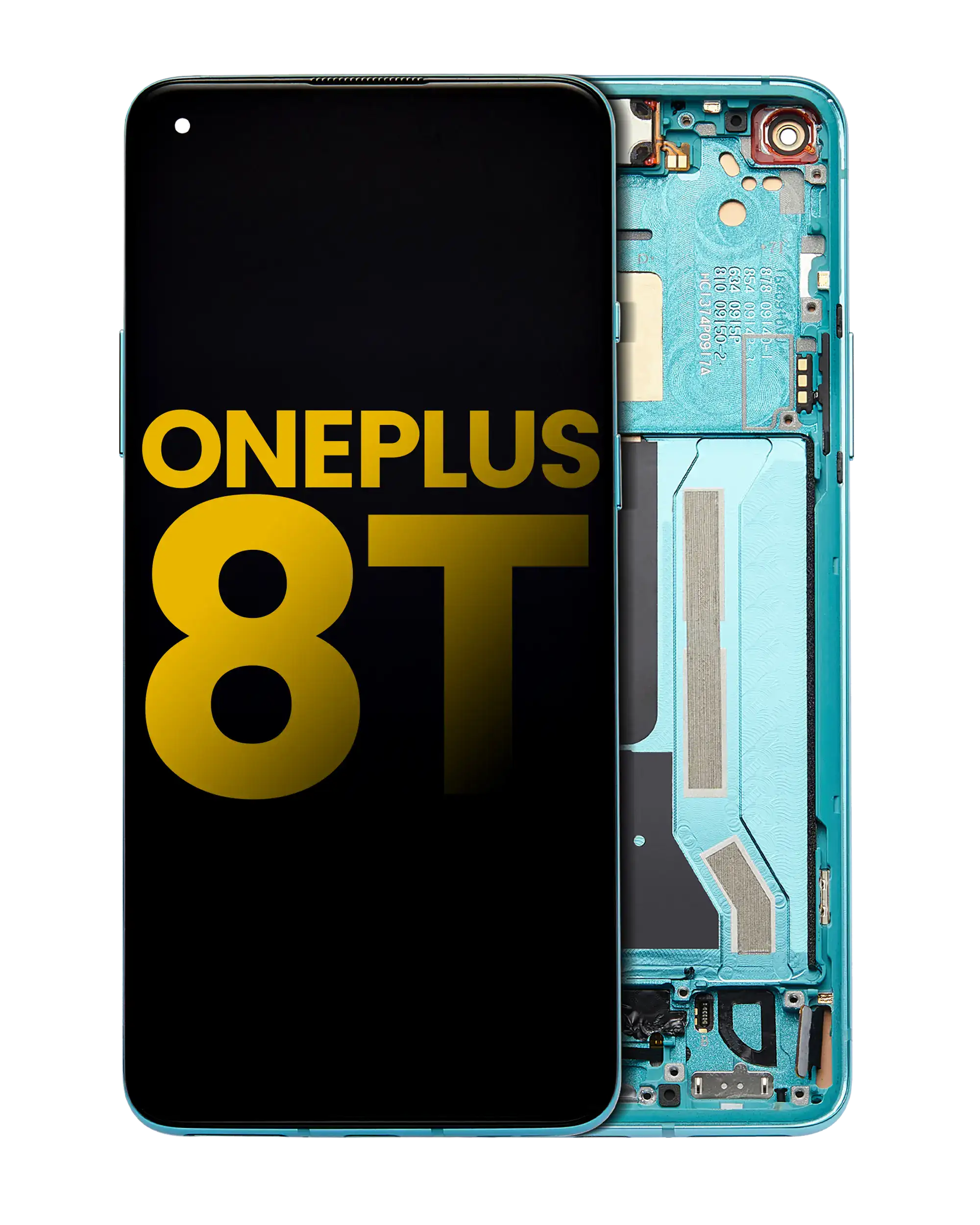 OLED-Display mit Rahmen für OnePlus 8T (Refurbished) (Aquamarine Green)