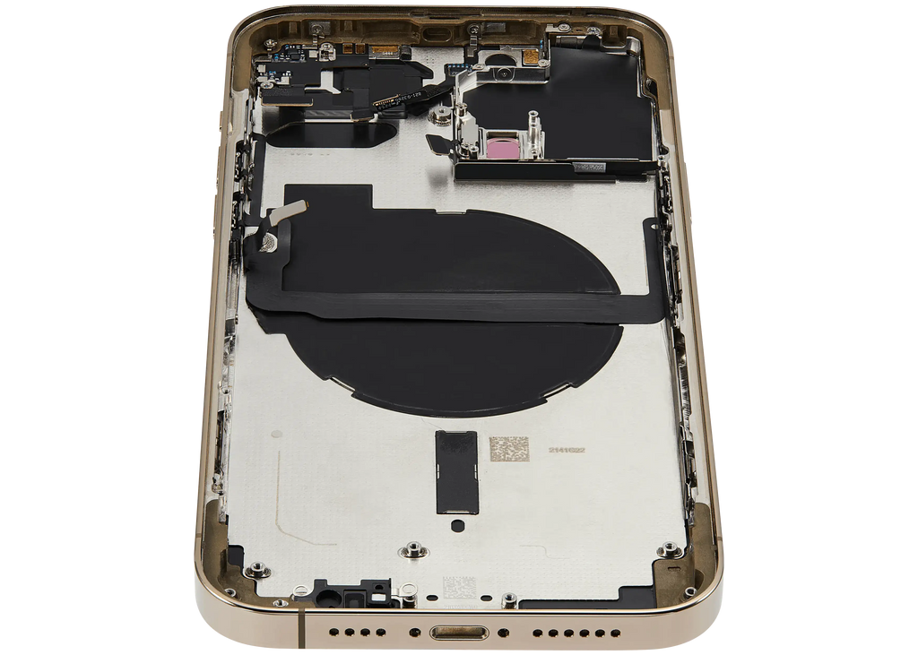 Backcover/Rahmen mit Small Parts für iPhone 13 Pro Max (EU / Global Version) (gebrauchter OEM-Ausbau, Qualität B) (Gold)