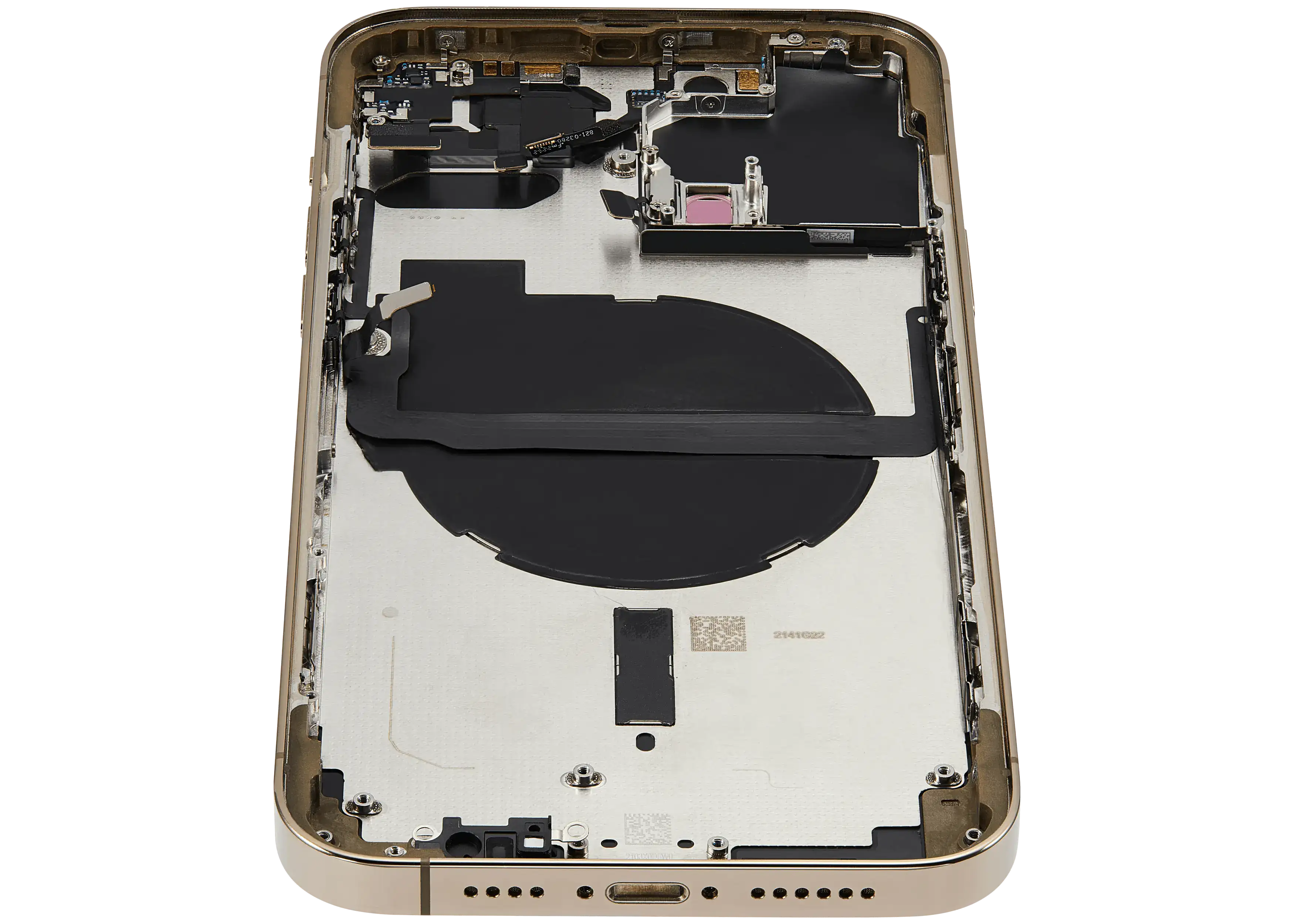 Backcover/Rahmen mit Small Parts für iPhone 13 Pro Max (EU / Global Version) (gebrauchter OEM-Ausbau, Qualität B) (Gold)
