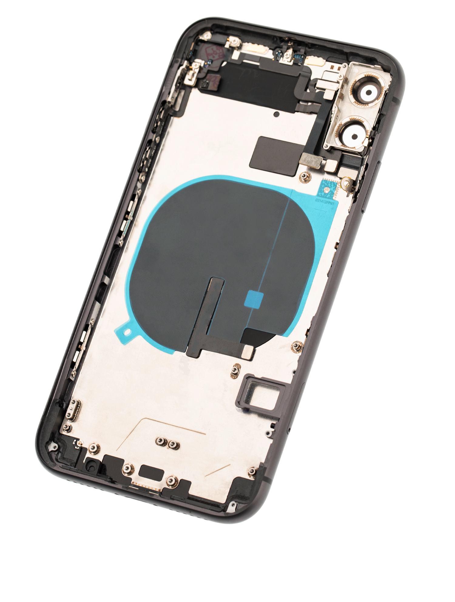 Backcover/Rahmen mit Small Components Pre-Installed für iPhone 11 (gebrauchter OEM-Ausbau, Qualität A) (Schwarz)