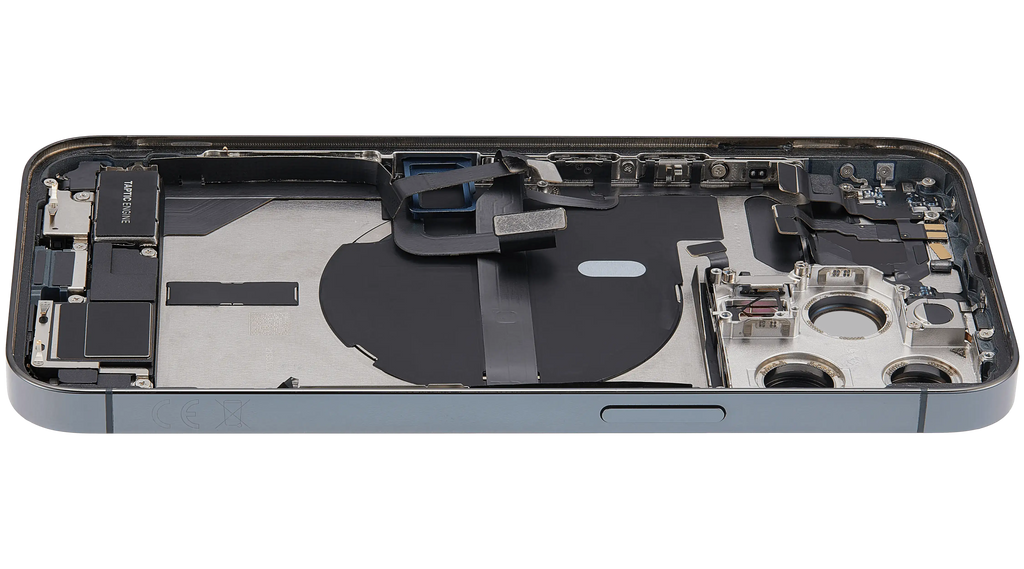 Backcover/Rahmen mit Ladebuchse Flex & Small Parts für iPhone 13 Pro (EU / Global Version) (gebrauchter OEM-Ausbau, Qualität A) (Alpine Grün)