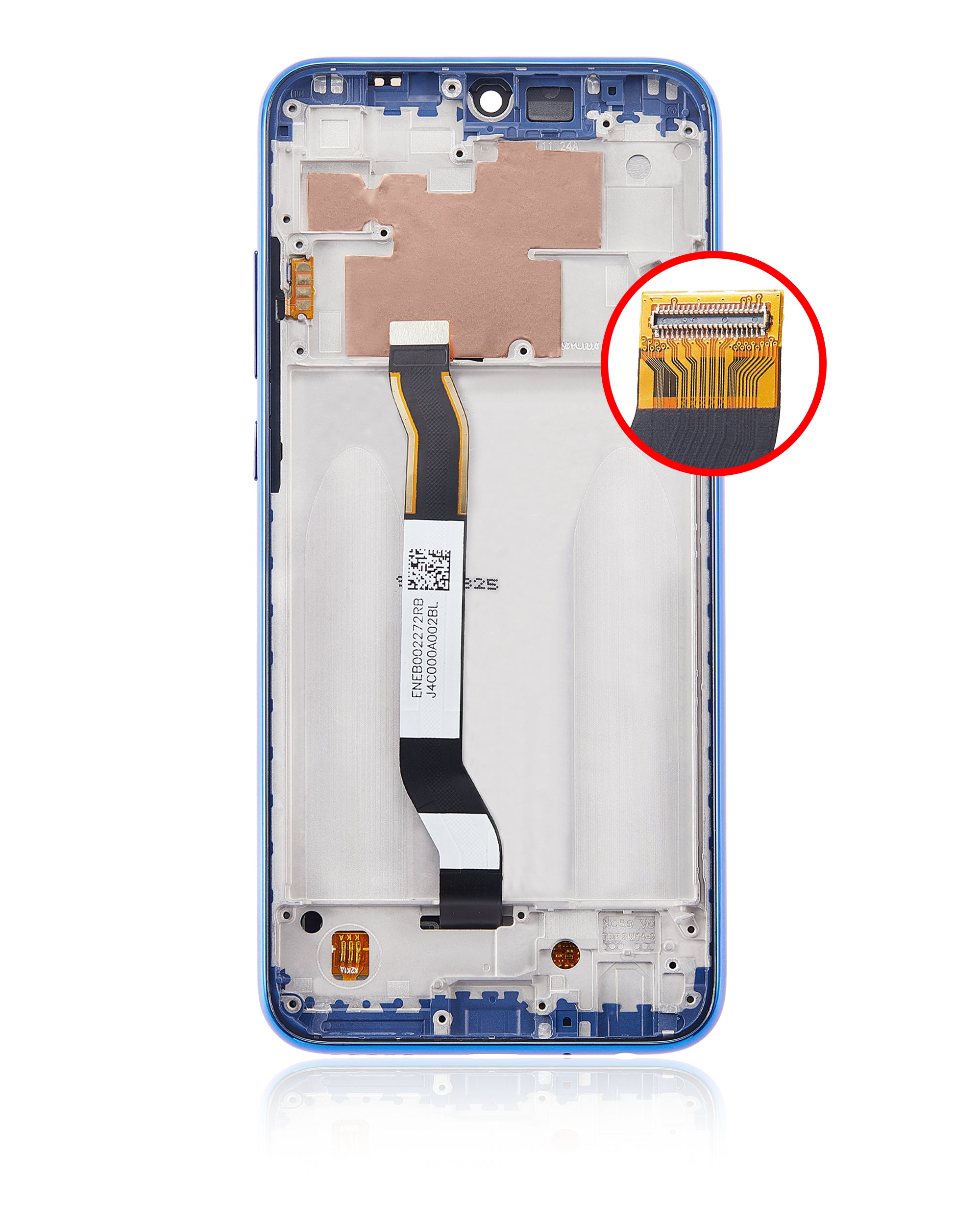 LCD-Display mit Rahmen für Xiaomi Redmi Note 8T (Refurbished) (Starscape Blue)