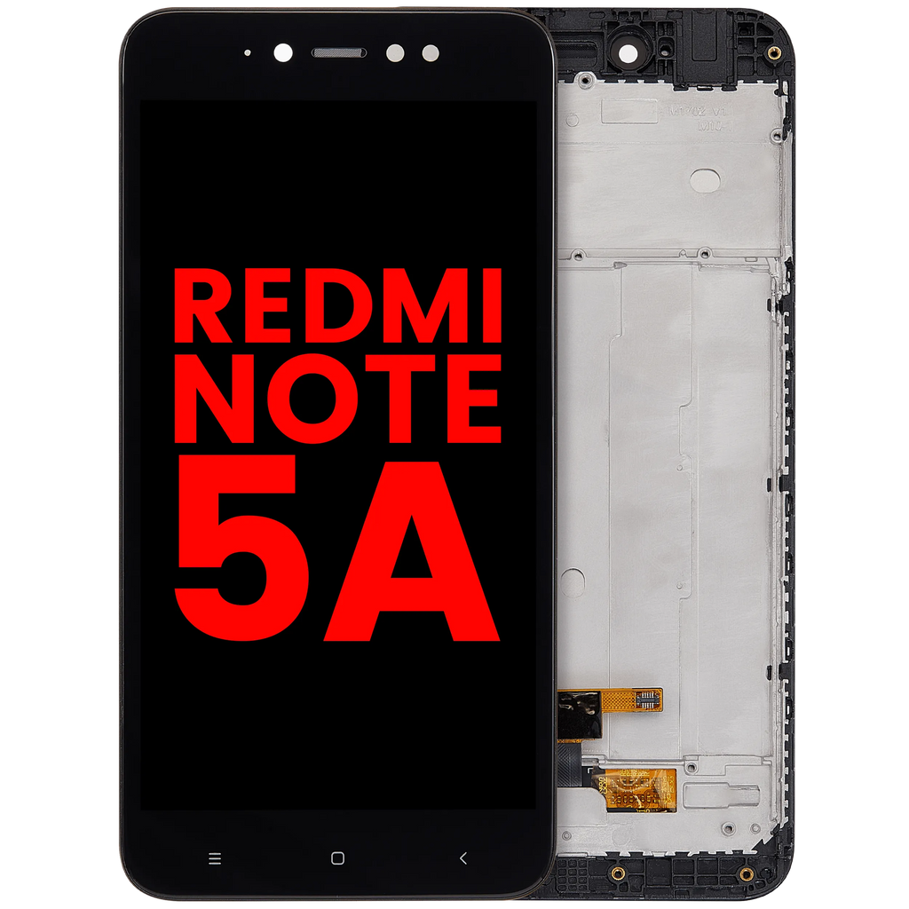 LCD-Display mit Rahmen für Xiaomi Redmi Note 5A (Aftermarket Plus) (Schwarz)