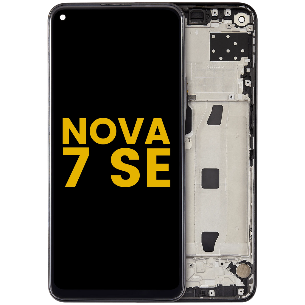 LCD-Display mit Rahmen für Huawei Nova 7 SE (2020) (Refurbished) (Schwarz)