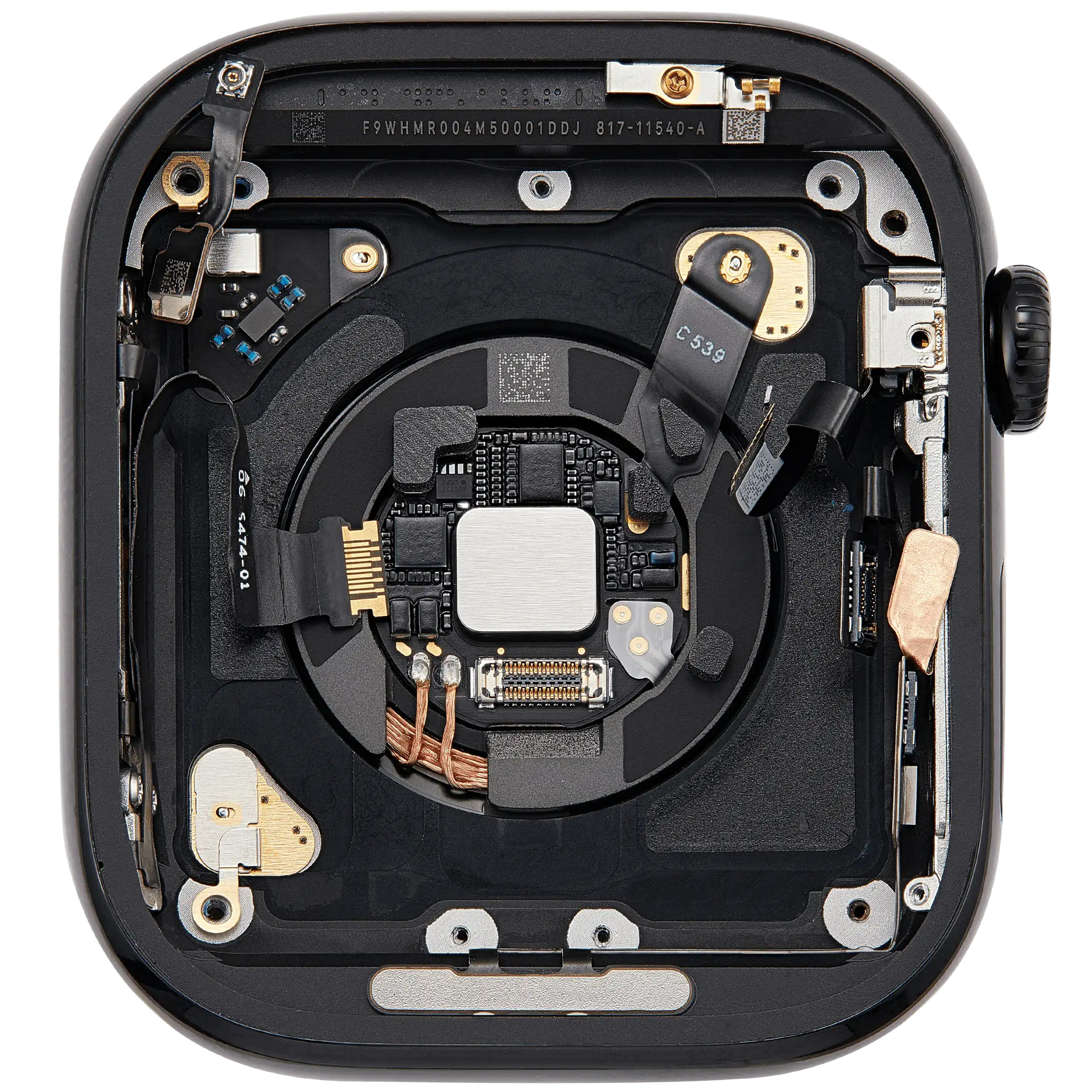 Backcover/Rahmen für Watch Series 11 (46MM) (gebrauchter OEM-Ausbau, Qualität A) (Cellular Version) (Aluminum / Jet Black)