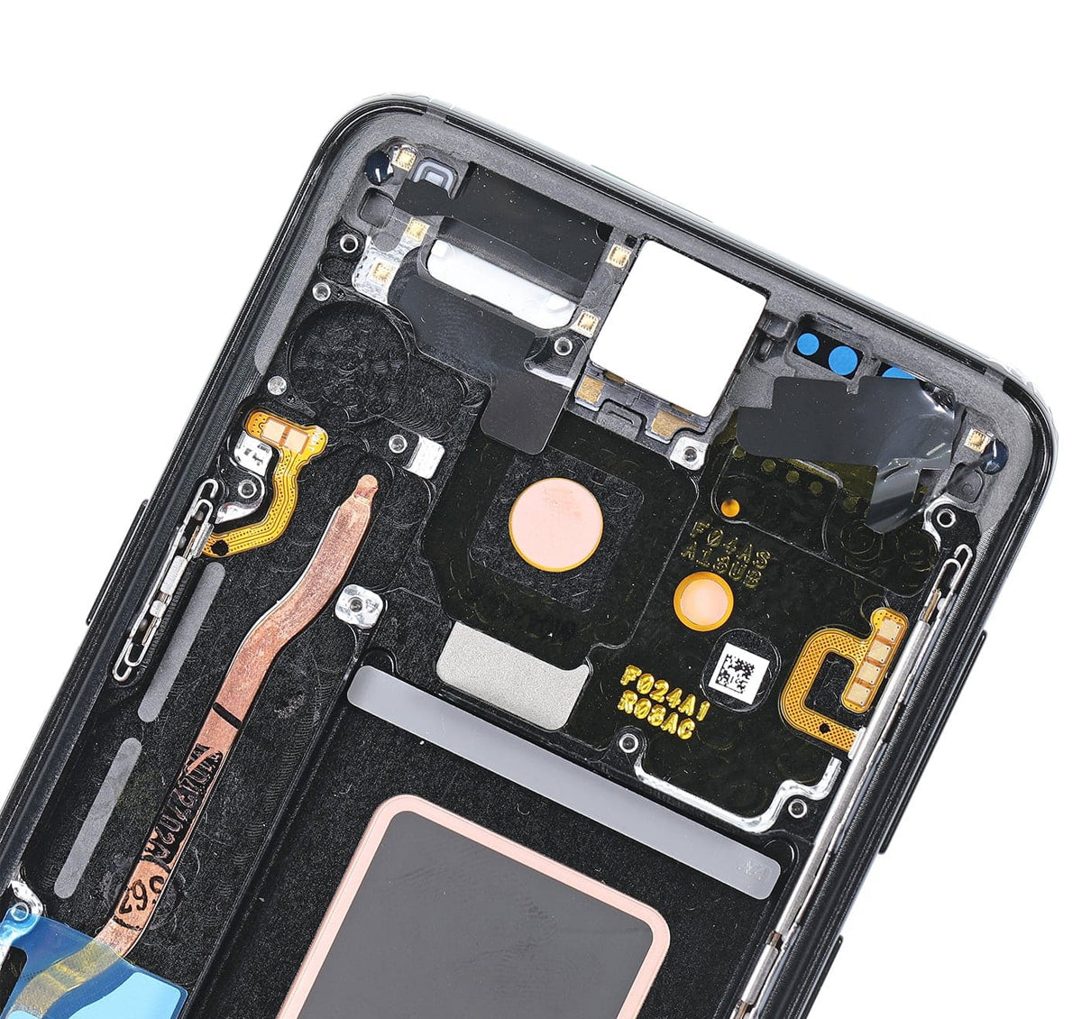 OLED-Display mit Rahmen für Samsung Galaxy S9 (gebrauchter OEM-Ausbau, Qualität B/C) (Midnight Schwarz)