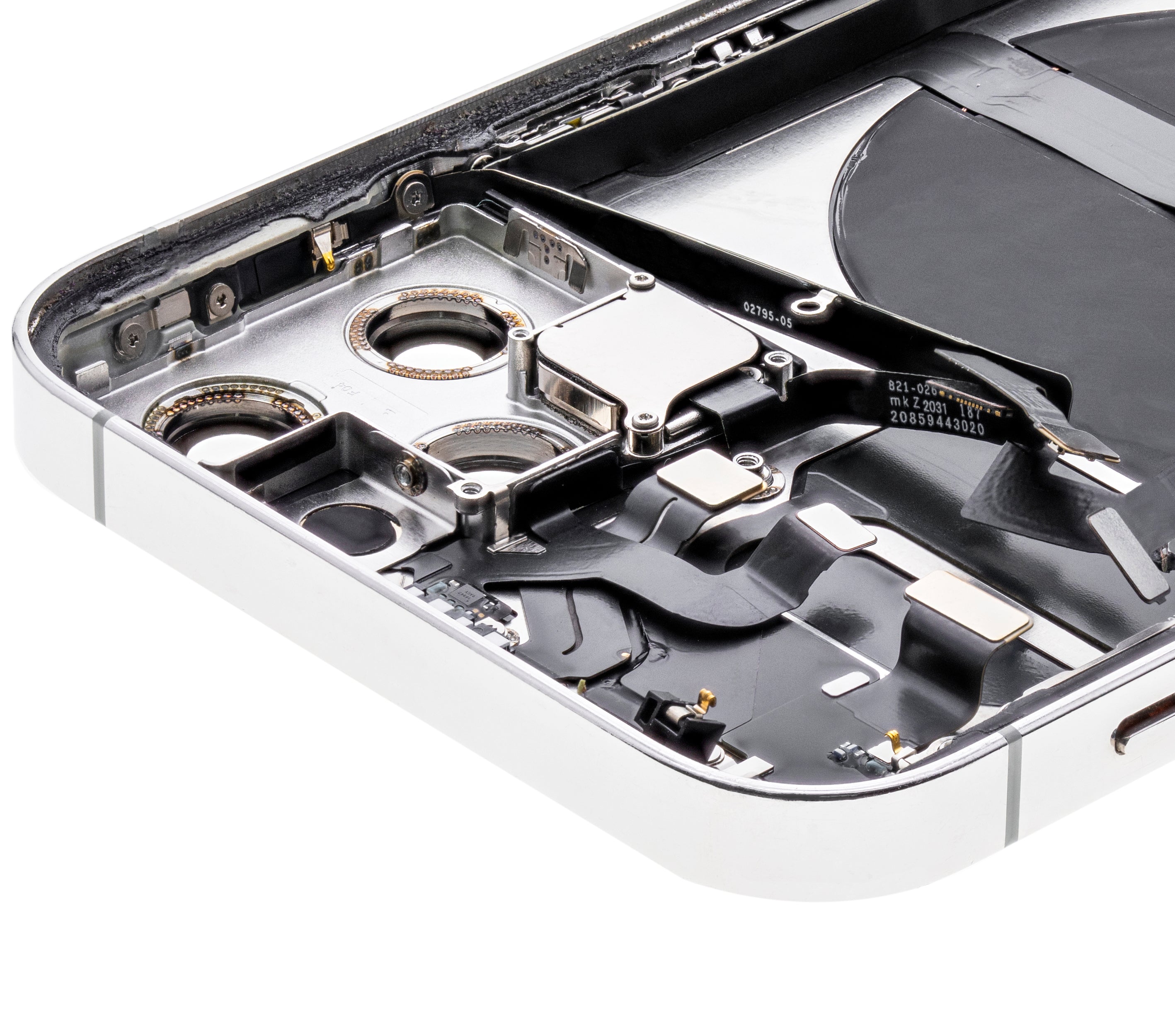 Backcover/Rahmen mit Small Parts für iPhone 12 Pro (EU / Global Version) (gebrauchter OEM-Ausbau, Qualität A) (Silber)
