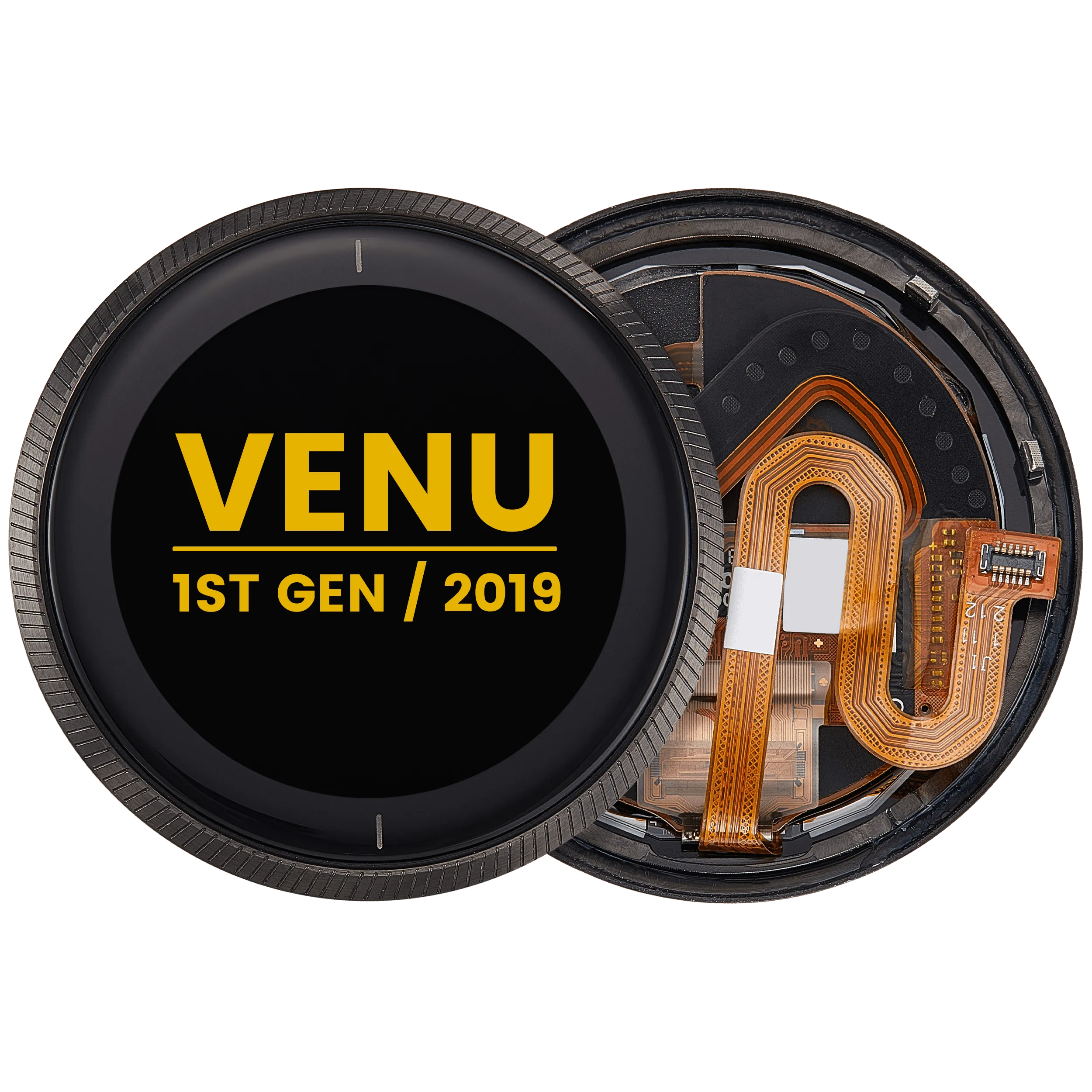 OLED-Display mit Rahmen für Garmin Venu 1st Gen (2019) (Premium) (Schwarz)