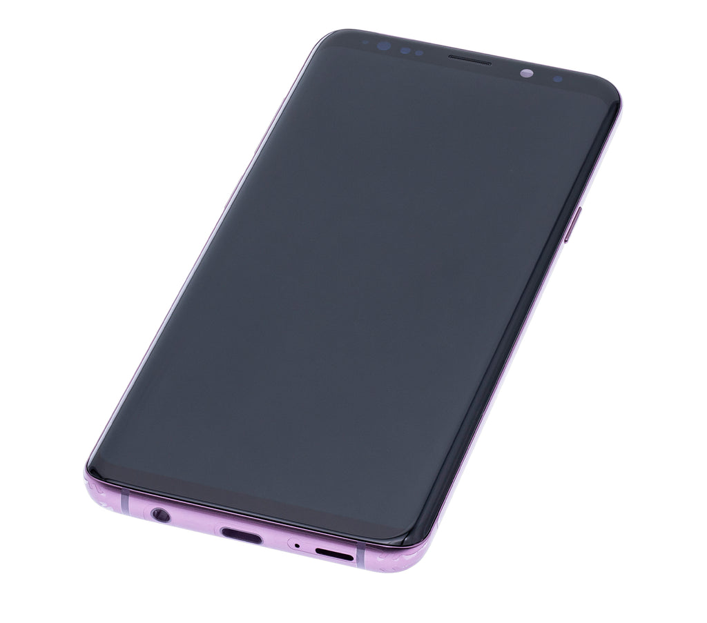 OLED-Display mit Rahmen für Samsung Galaxy S9 Plus (gebrauchter OEM-Ausbau, Qualität B/C) (Lilac Purple)