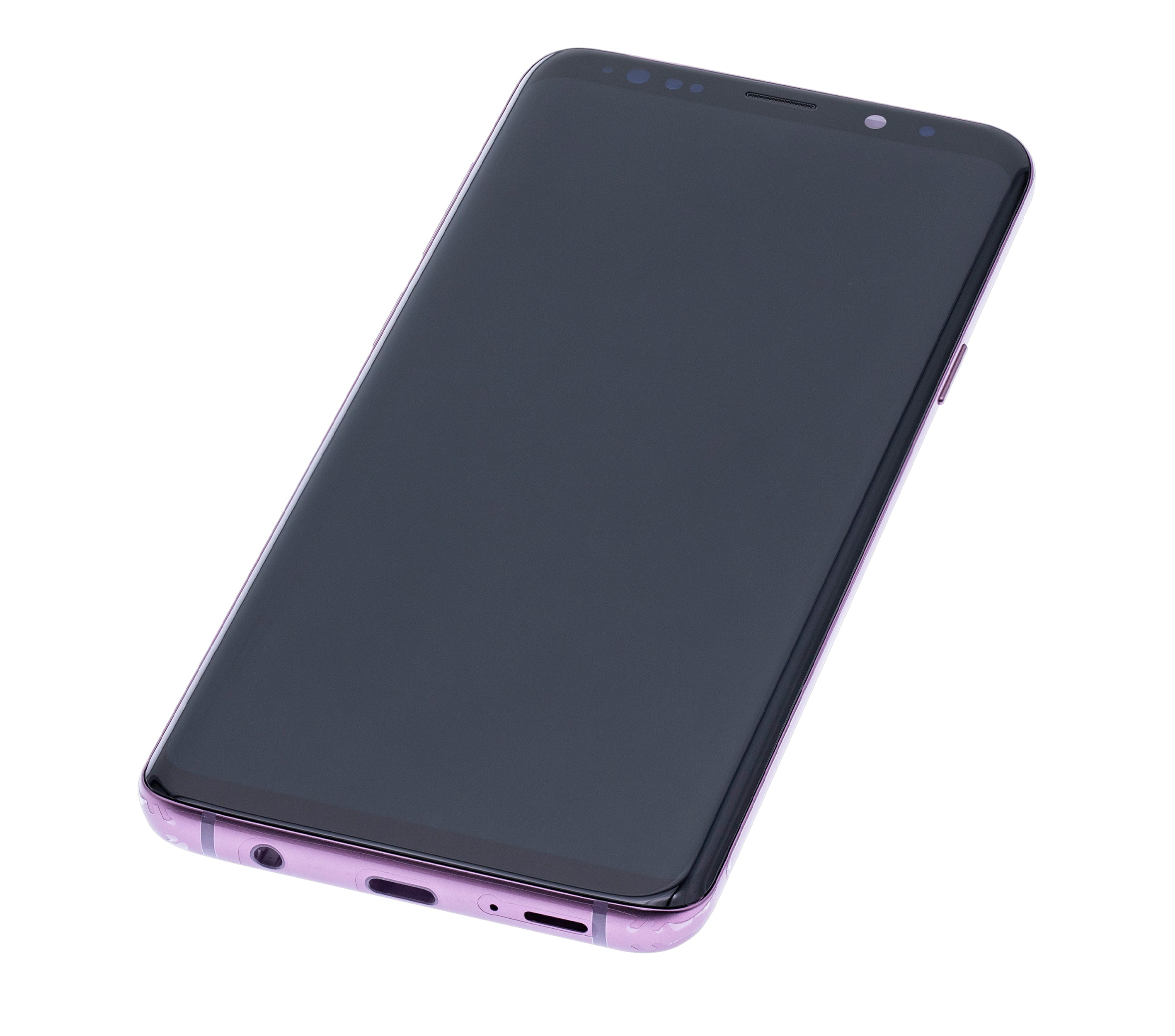 OLED-Display mit Rahmen für Samsung Galaxy S9 Plus (gebrauchter OEM-Ausbau, Qualität B/C) (Lilac Purple)