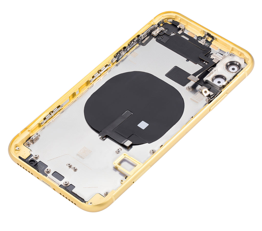 Backcover Rahmen mit Kleinteilen iPhone 11 Gelb Aftermarket Plus ohne Logo