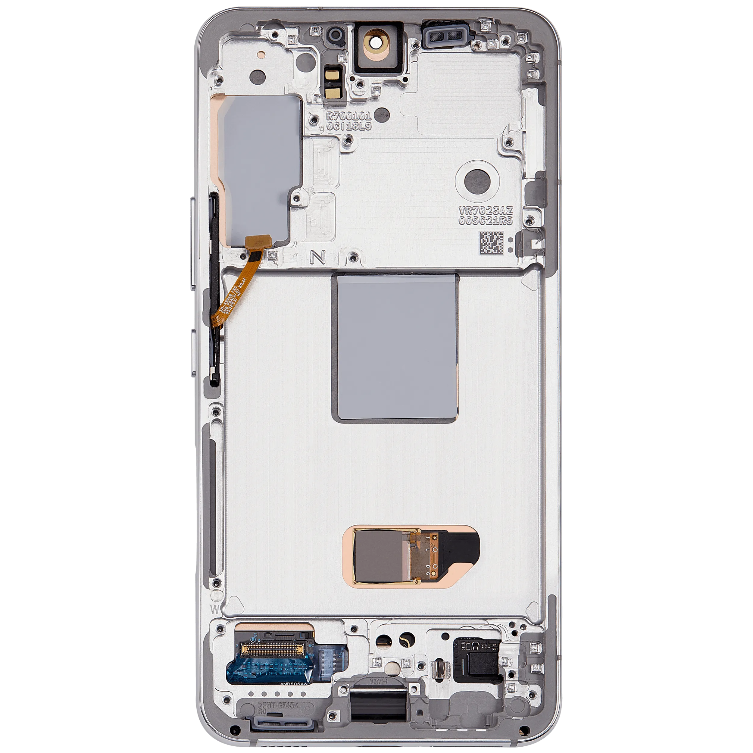 OLED-Display mit Rahmen für Samsung Galaxy S22 5G (US & International) (Aftermarket Plus) (Weiß)