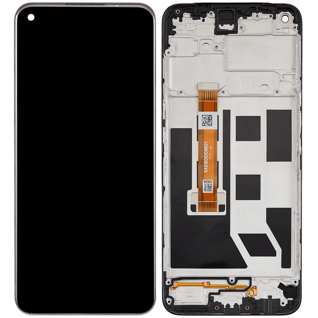 LCD-Display mit Rahmen Compatible für Oppo A32 (2020) (Refurbished) (Alle Farben)