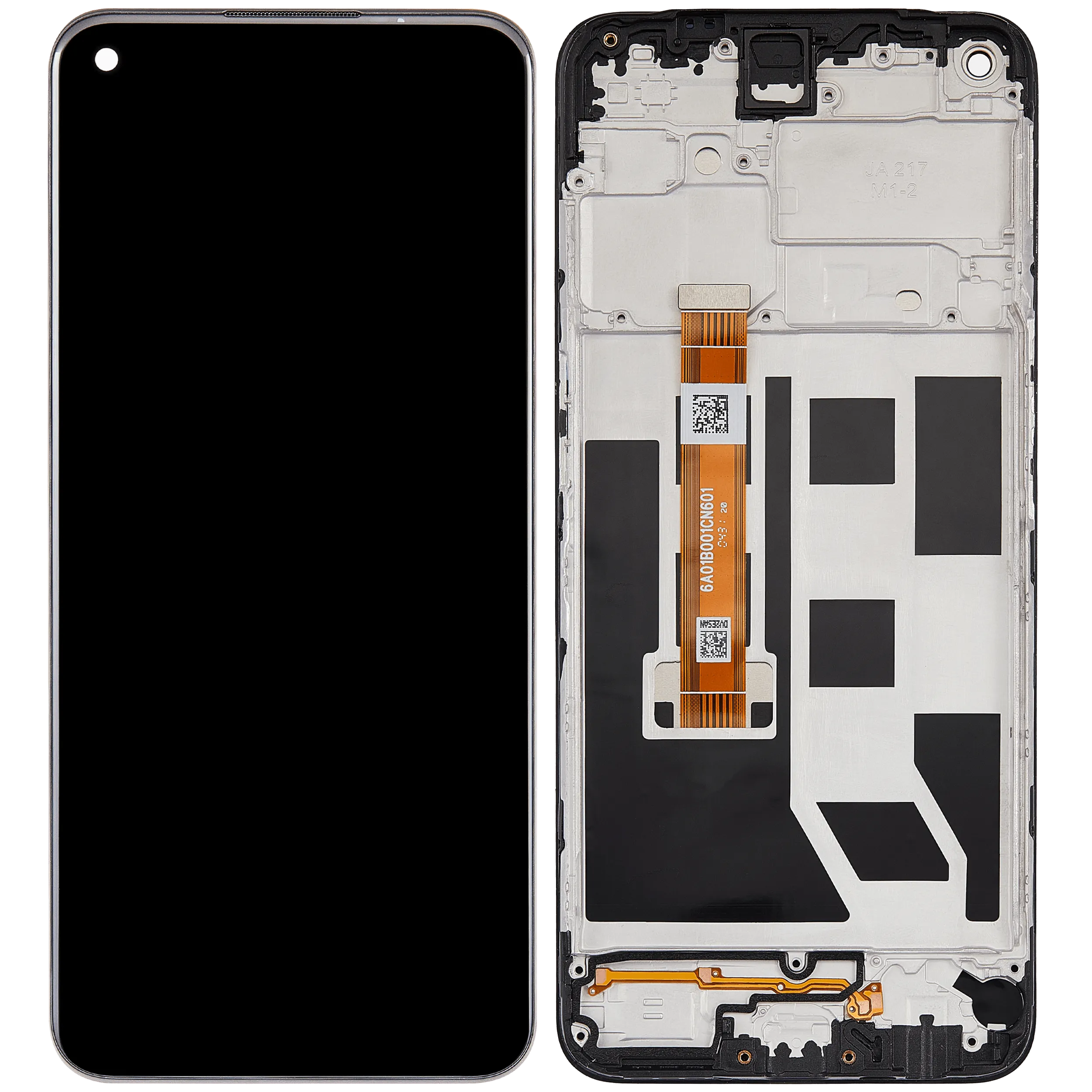 LCD-Display mit Rahmen Compatible für Oppo A32 (2020) (Refurbished) (Alle Farben)