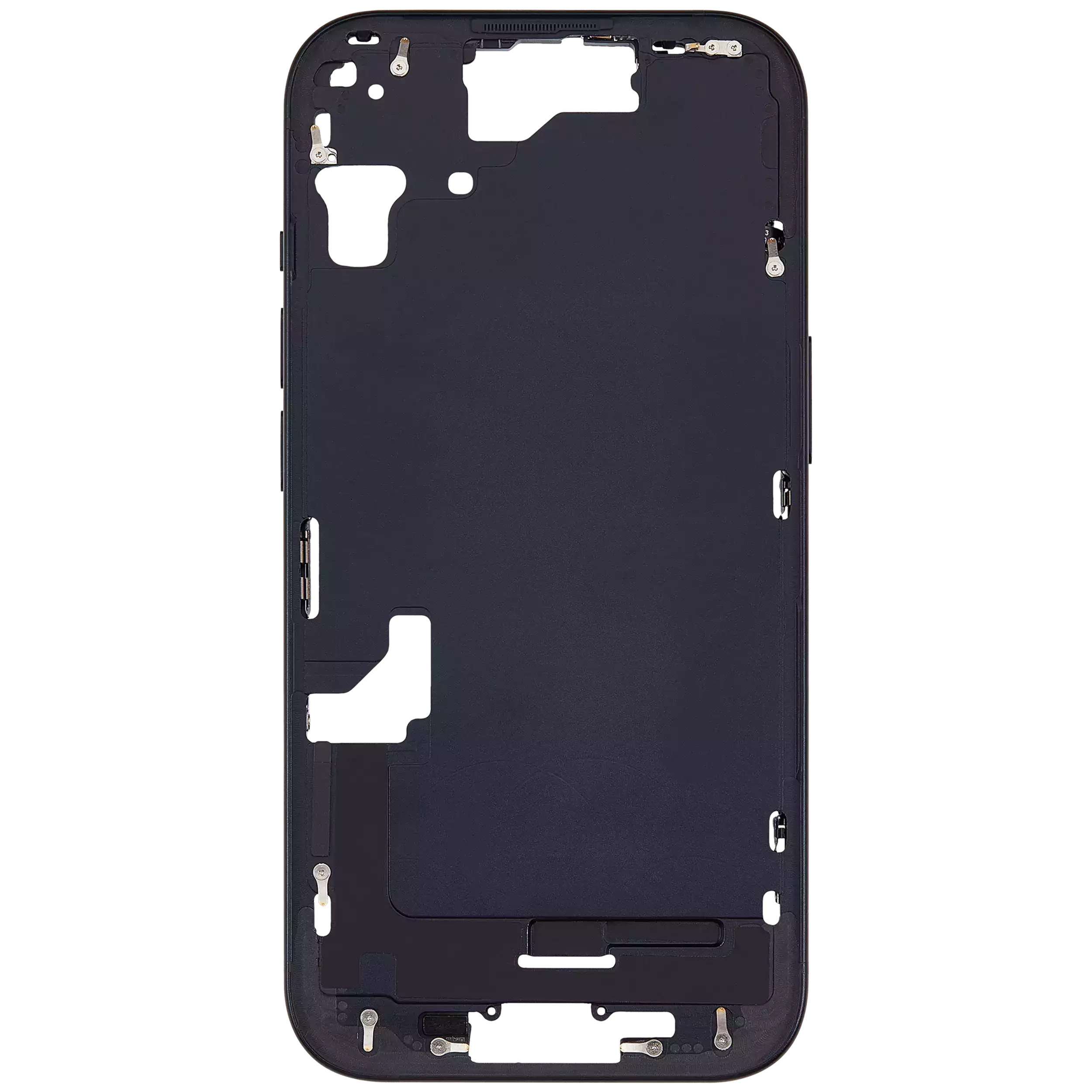 Midframe/Rahmen mit Small Parts für iPhone 15 (EU / Global Version) (Aftermarket Plus) (Schwarz)