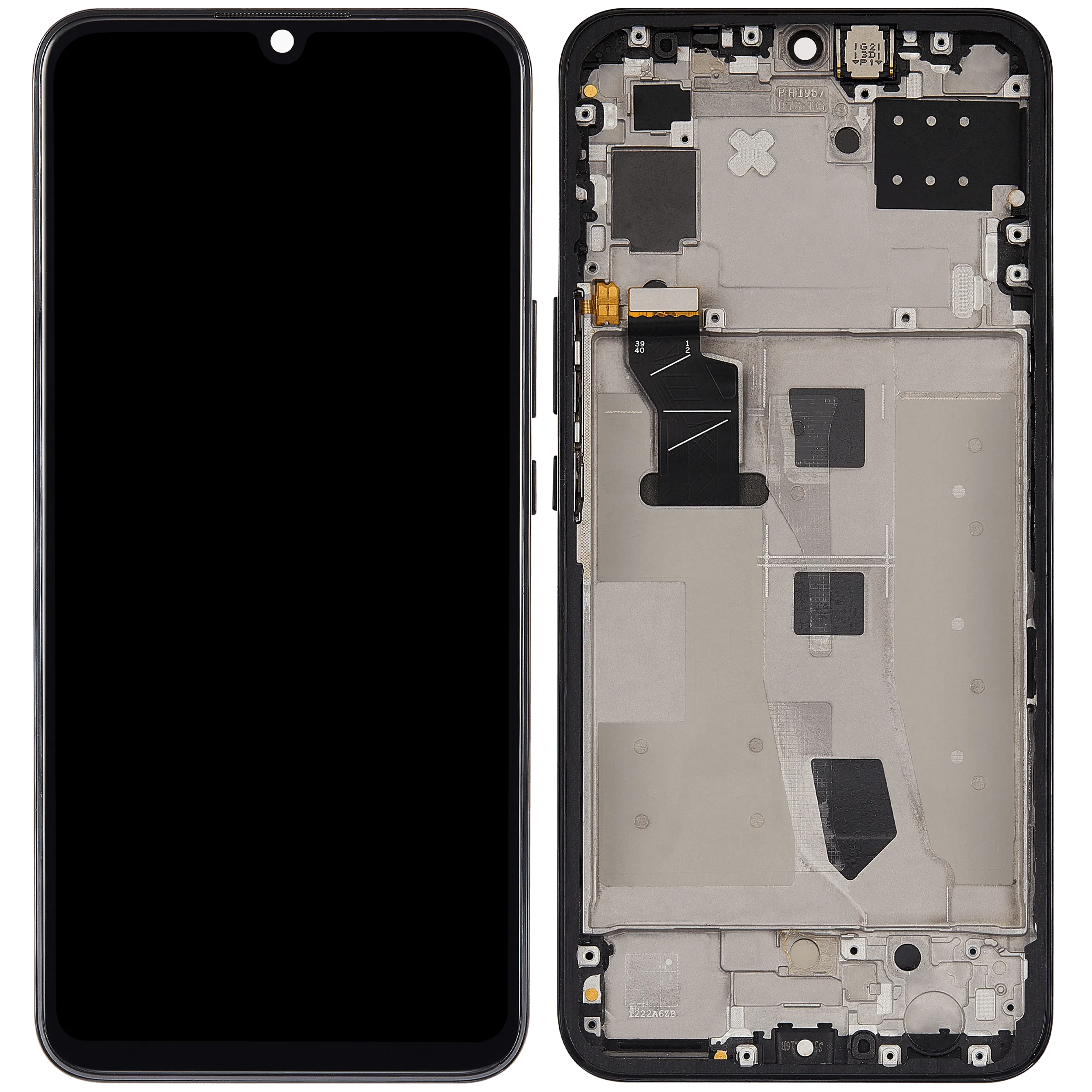 LCD-Display mit Rahmen für Huawei Nova 8 SE (2020) (Refurbished) (Schwarz)
