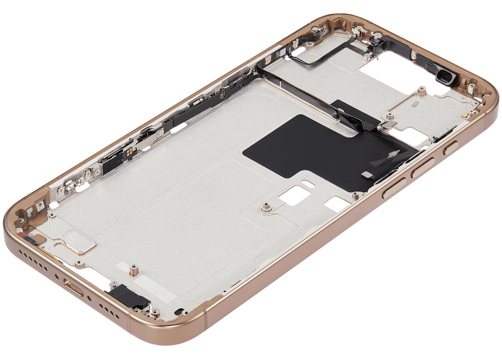 Midframe/Rahmen mit Power And Volume Button für iPhone 16 Pro Max (US-Version) (Aftermarket Plus) (Desert Titanium)