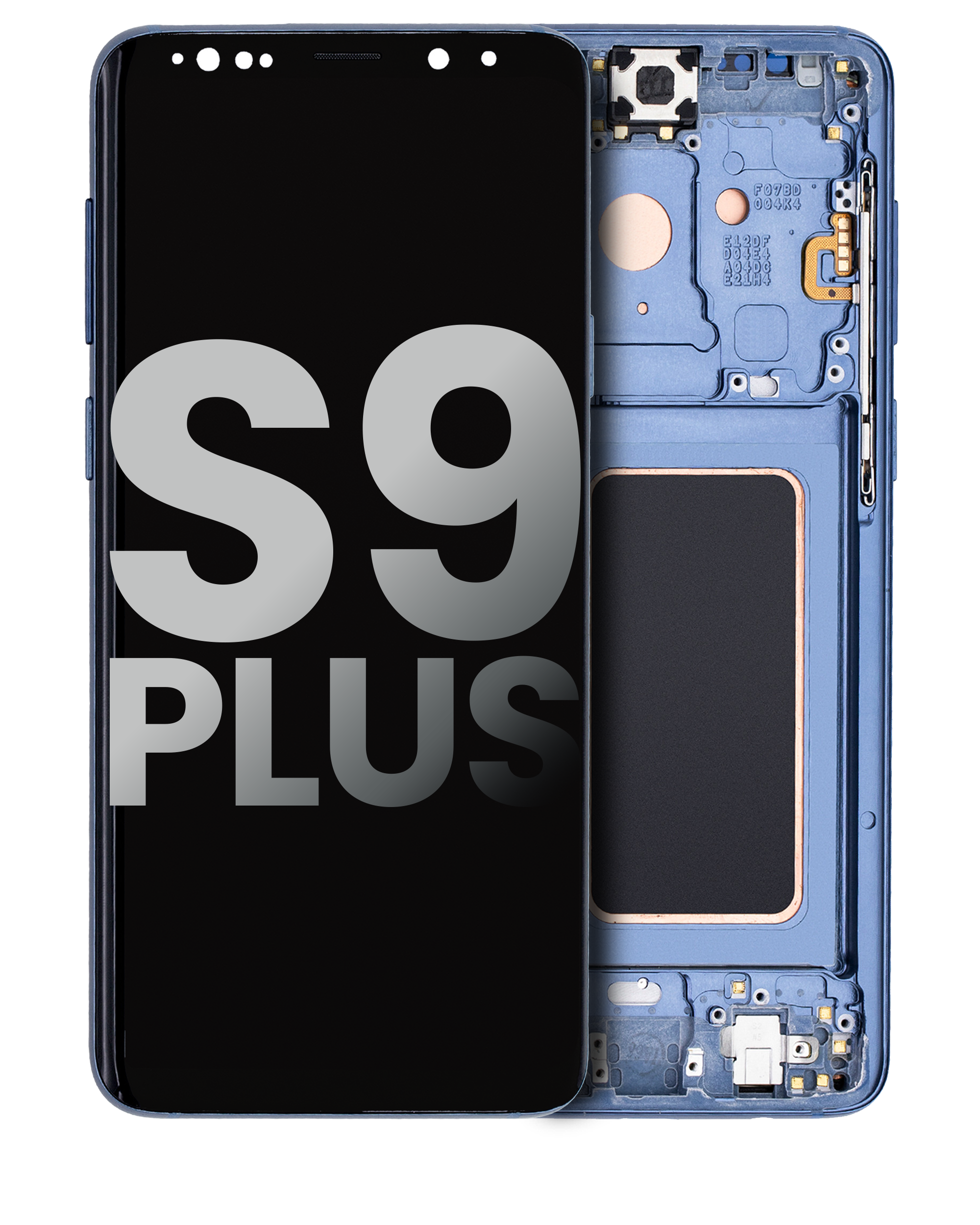 OLED-Display mit Rahmen für Samsung Galaxy S9 Plus (gebrauchter OEM-Ausbau, Qualität B/C) (Coral Blau)