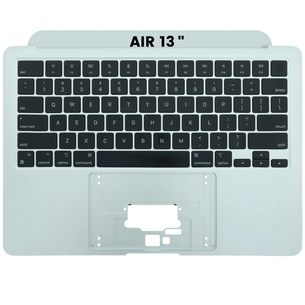 Top Case mit Keyboard (ANSI US) für MacBook Air 13" A2681 (2022) (gebrauchter OEM-Ausbau, Qualität B) (Silber)