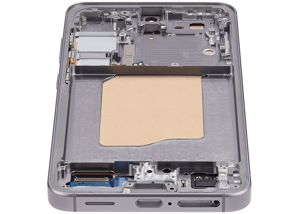 OLED-Display mit Rahmen für Samsung Galaxy S25 5G (US & International) (Aftermarket Plus) (Silver Shadow)