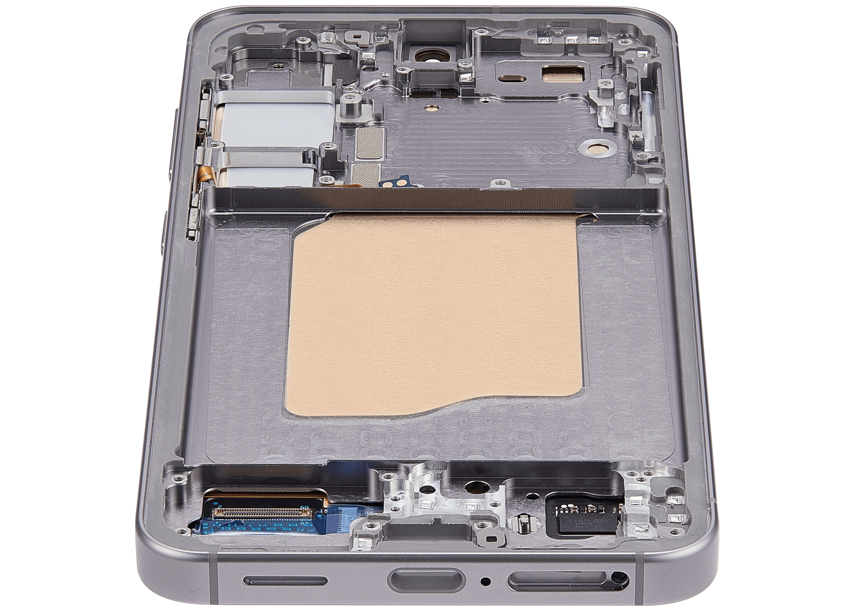 OLED-Display mit Rahmen für Samsung Galaxy S25 5G (US & International) (Aftermarket Plus) (Silver Shadow)