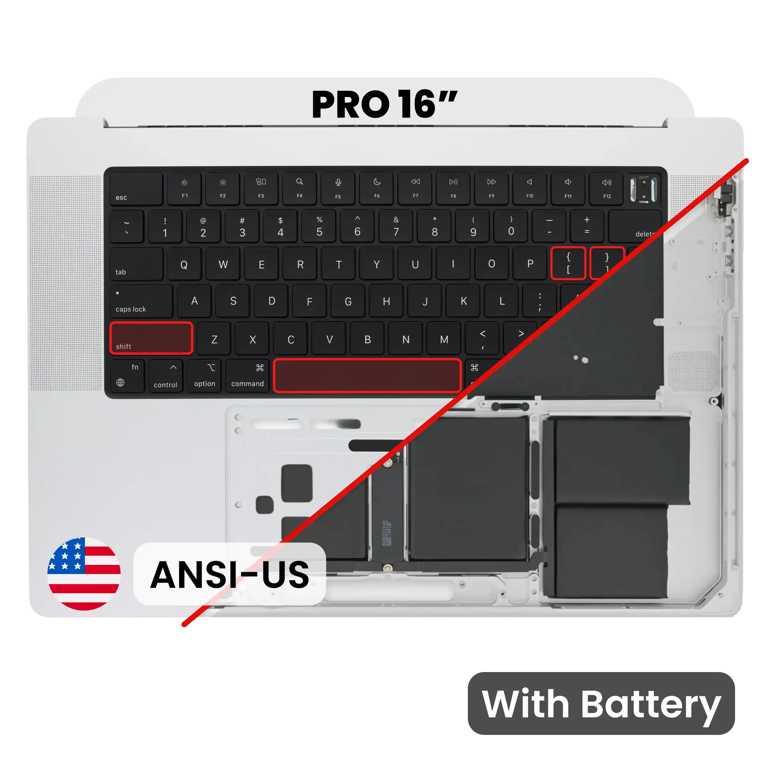 Original OEM-Ausbau Qualität B (gebraucht) – MacBook Pro 16" A2485 2021 Top Case