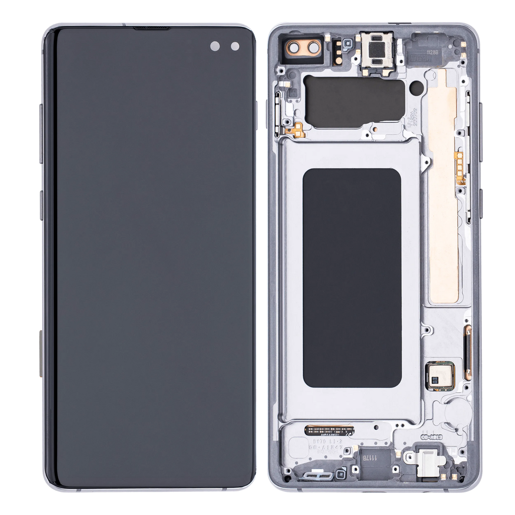 OLED-Display mit Rahmen für Samsung Galaxy S10 Plus (Aftermarket Plus) (Prism / Ceramic Black)