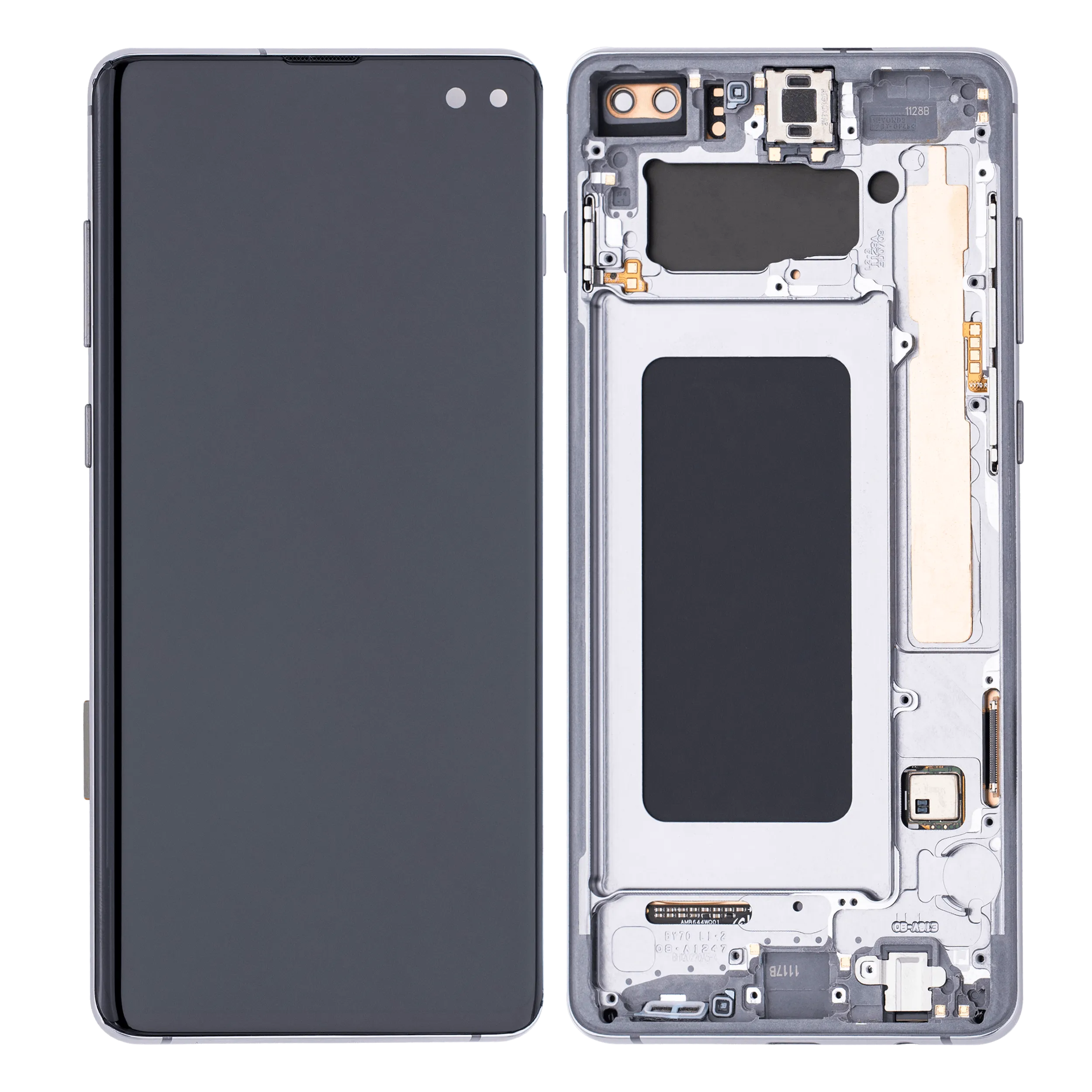 OLED-Display mit Rahmen für Samsung Galaxy S10 Plus (Aftermarket Plus) (Prism / Ceramic Black)