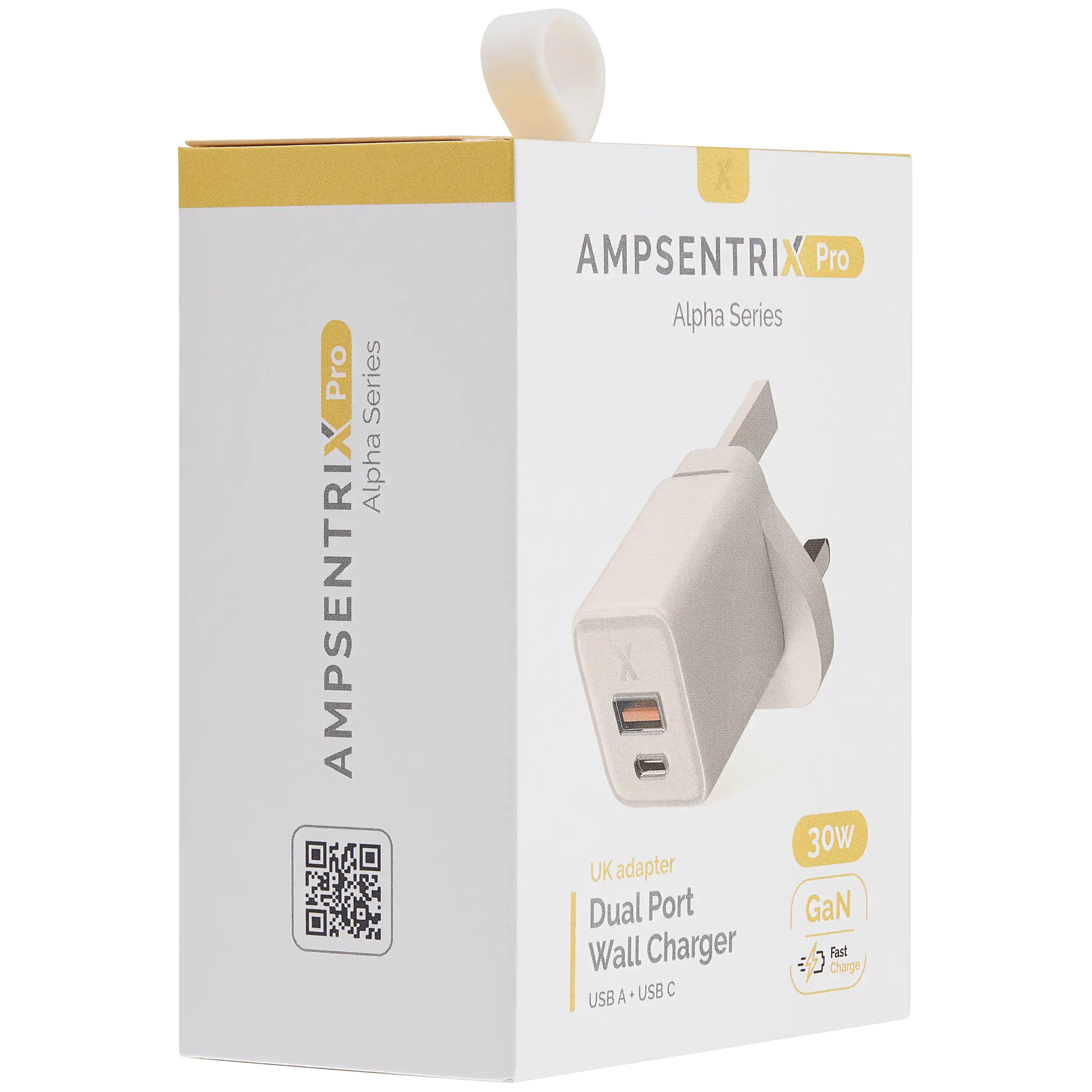 AmpSentrix 30W 2-in-1 USB-C / USB-A Wall Adapter (220V / UK Plug) (Desert Titanium)