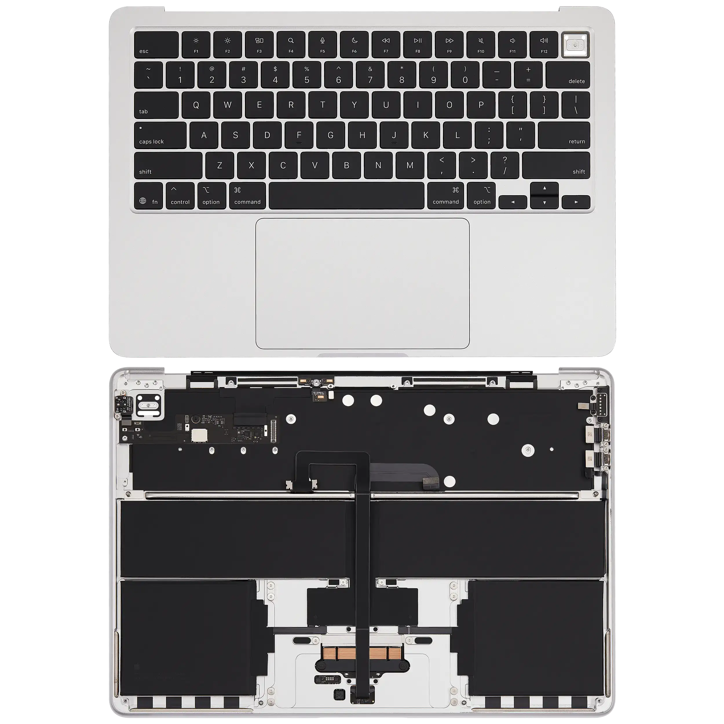 Topcase m. Akku u. Tastatur MacBook Air 13 A3240 US-Tastatur Silber Güte B