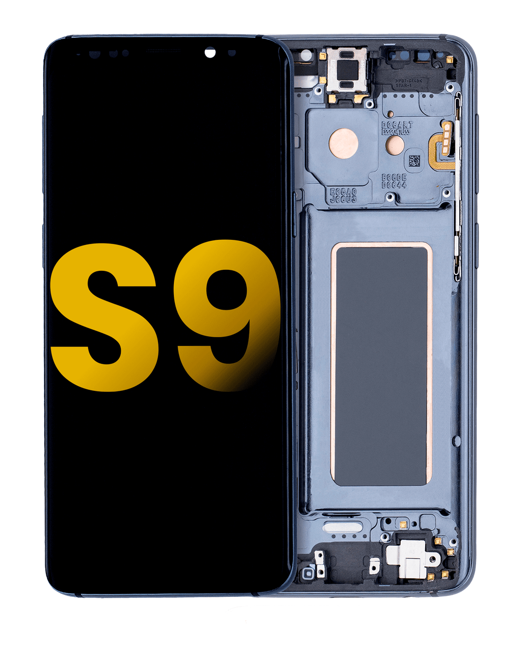 OLED-Display mit Rahmen für Samsung Galaxy S9 (Refurbished) (Titanium Grau)