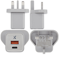 AmpSentrix 30W 2-in-1 USB-C / USB-A Wall Adapter (220V / UK Plug) (Natural Titanium)