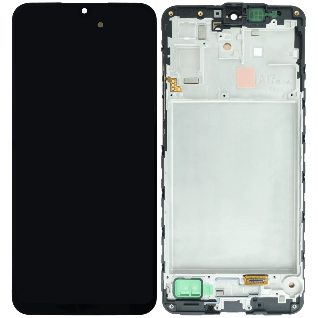 OLED-Display mit Rahmen für Samsung Galaxy A17 5G (A176 / 2025) (Aftermarket Plus) (Alle Farben)