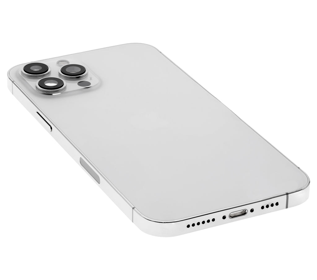 Backcover/Rahmen mit Small Parts für iPhone 12 Pro Max (US-Version) (gebrauchter OEM-Ausbau, Qualität A) (Silber)