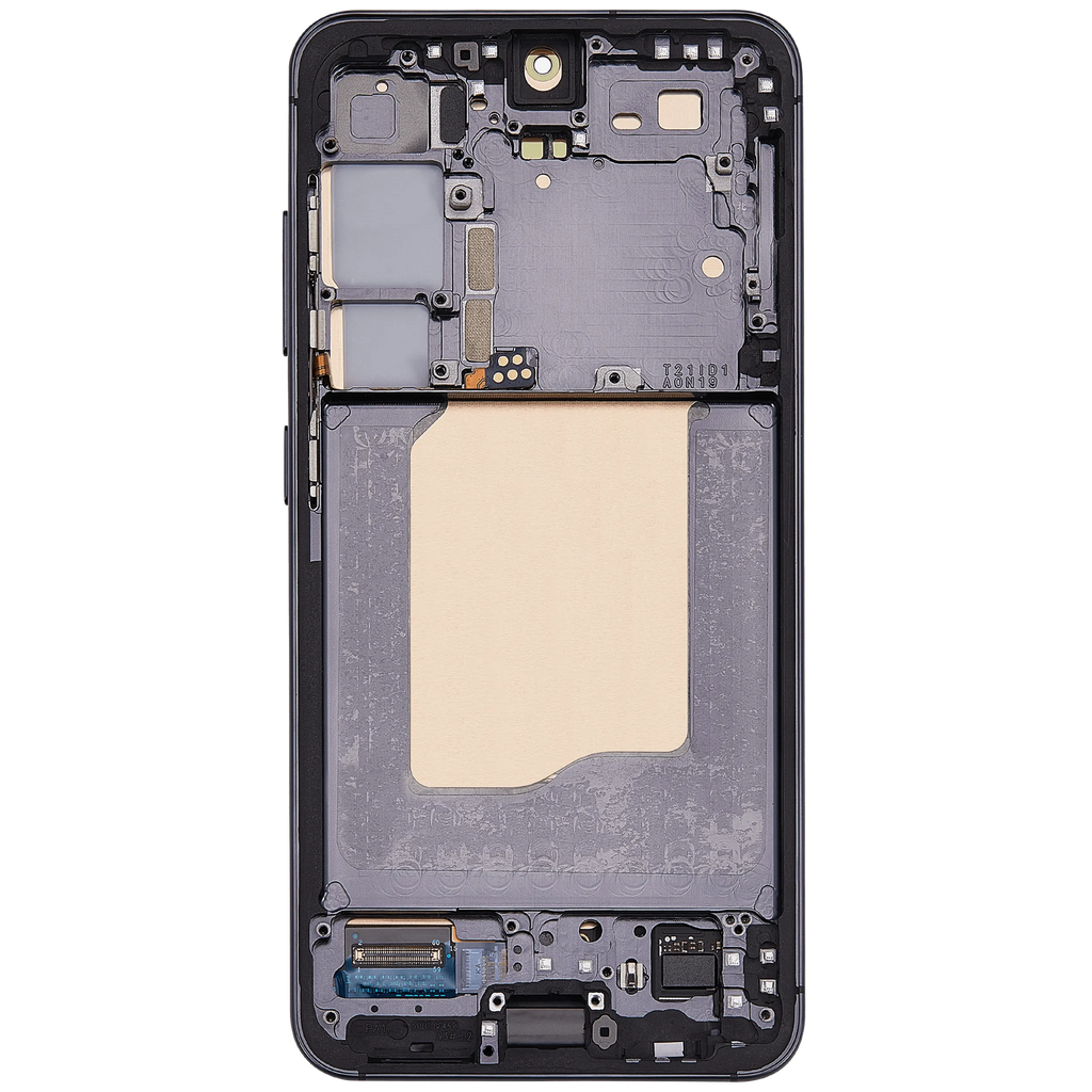 OLED-Display mit Rahmen für Samsung Galaxy S25 5G (US & International) (Aftermarket Plus) (Blau Schwarz)