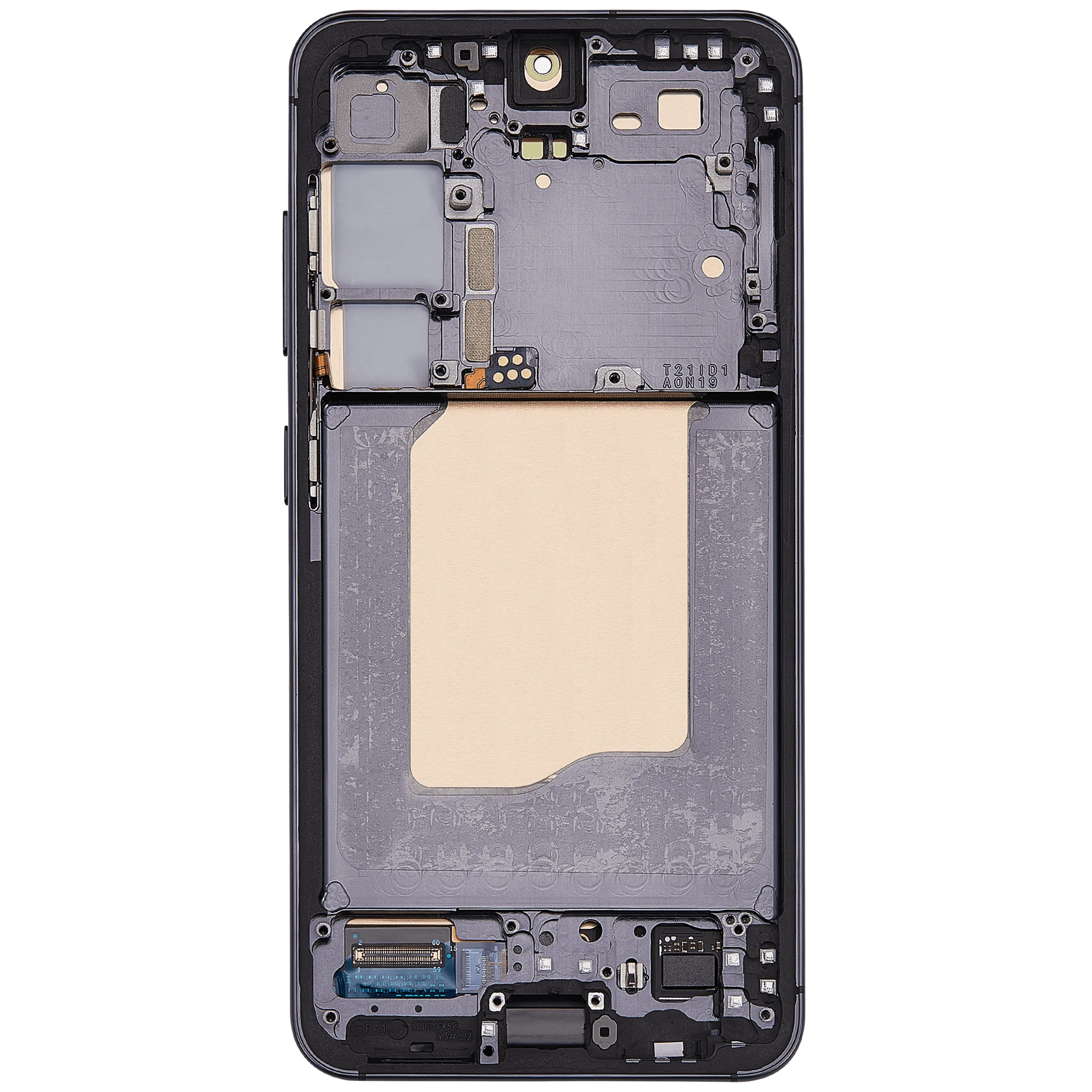 OLED-Display mit Rahmen für Samsung Galaxy S25 5G (US & International) (Aftermarket Plus) (Blau Schwarz)