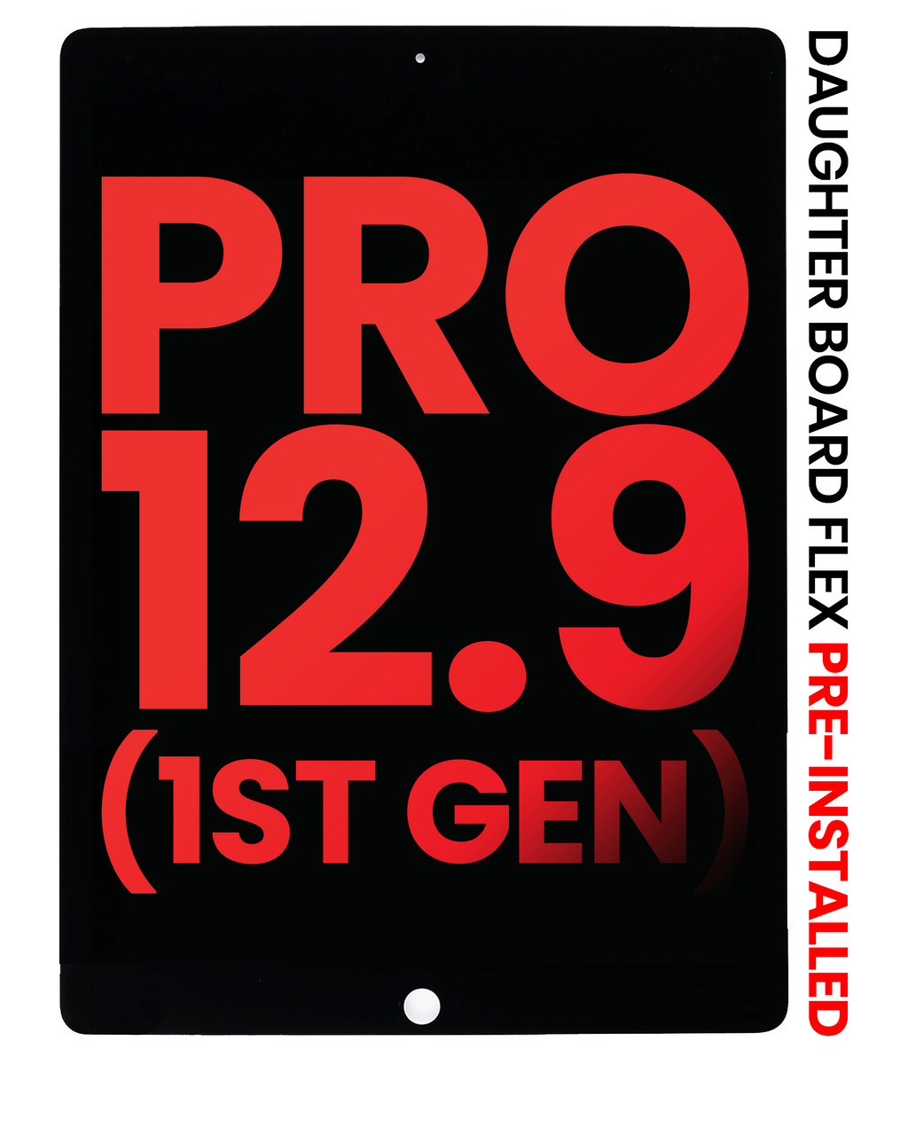 LCD Display with Digitizer and Daughter Board Flex Pre-Installed for iPad Pro 12.9" 1st Gen (2015) (Aftermarket Plus) (Black)