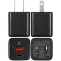 AmpSentrix Pro 30W 2-in-1 USB-C / USB-A GaN Wall Adapter (Schwarz Titanium)